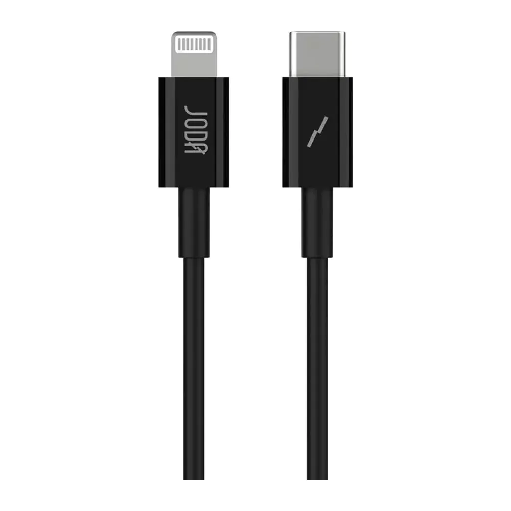 JODA – كابل C to Lightning نايلون 60W 1م – أسود JODA – كابل C to Lightning نايلون 60W 1م – أسود