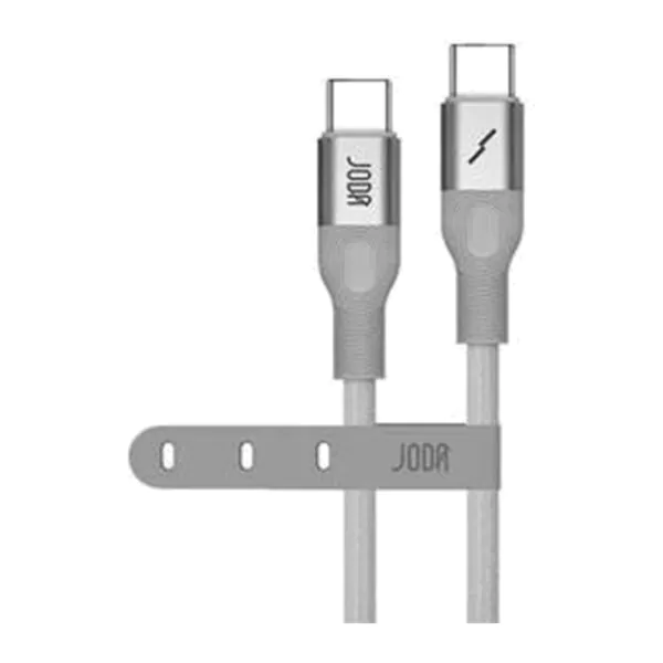 JODA Flex 60 – كابل C to C نايلون 60W 1.2م – فضي