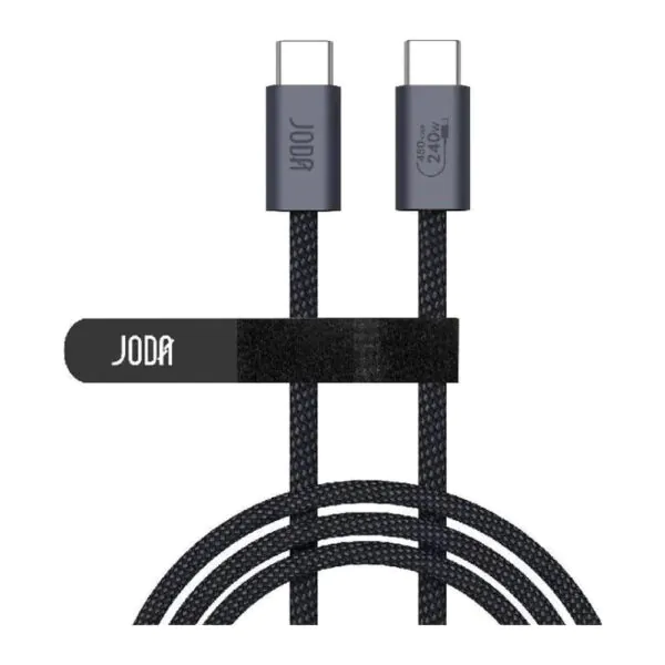 JODA Titan 240 – كابل C to C نايلون 240W 1م – أسود