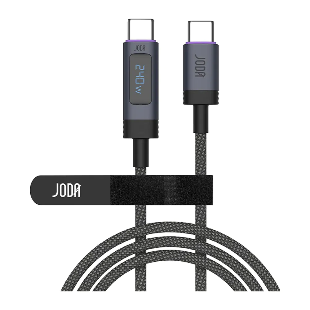 JODA – Lumen 240 كابل C to C نايلون 240W شاشة 1.5م JODA – Lumen 240 كابل C to C نايلون 240W شاشة 1.5م