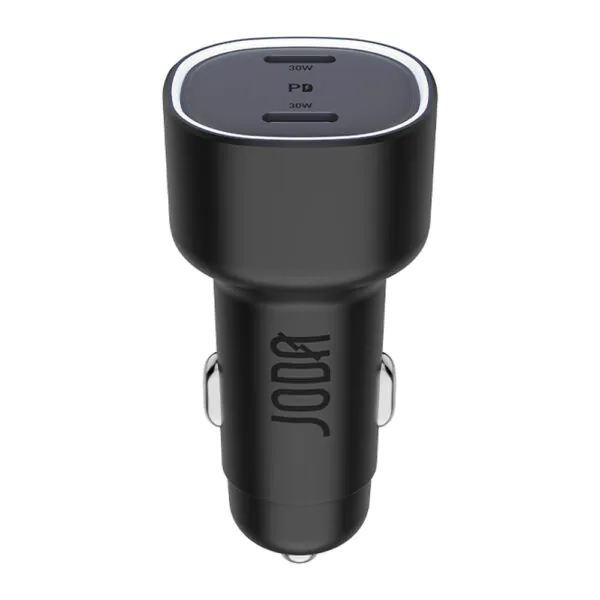 JODA – شاحن سيارة USB-C 60W منفذين – أسود