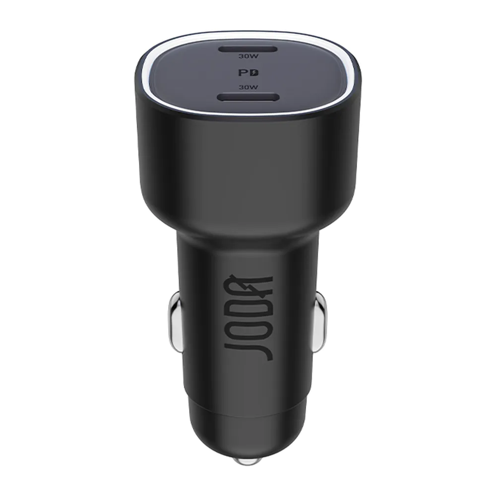 JODA – شاحن سيارة USB-C 60W منفذين – أسود JODA – شاحن سيارة USB-C 60W منفذين – أسود