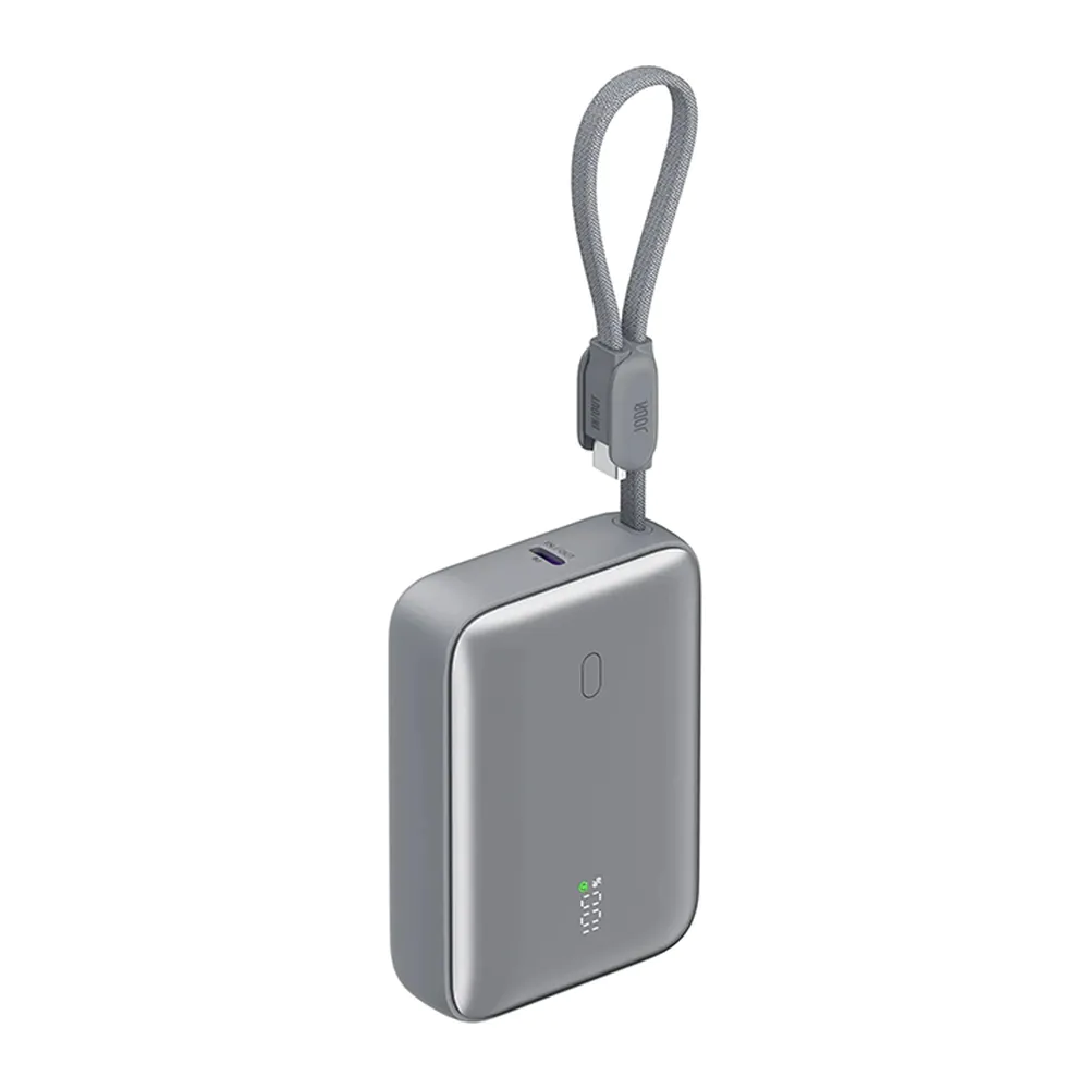 JODA Halo 10 – باور بنك 10000mAh 22.5W كابل مدمج – رمادي JODA Halo 10 – باور بنك 10000mAh 22.5W كابل مدمج – رمادي