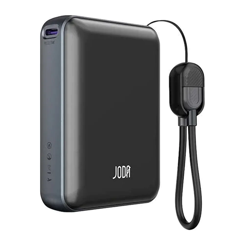 JODA Metix 18 – باور بنك 18000mAh 22.5W كابل – أسود