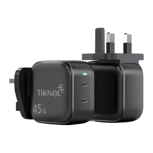 Tiknal – شاحن منزلي GaN 45W منفذين PD TK-H129