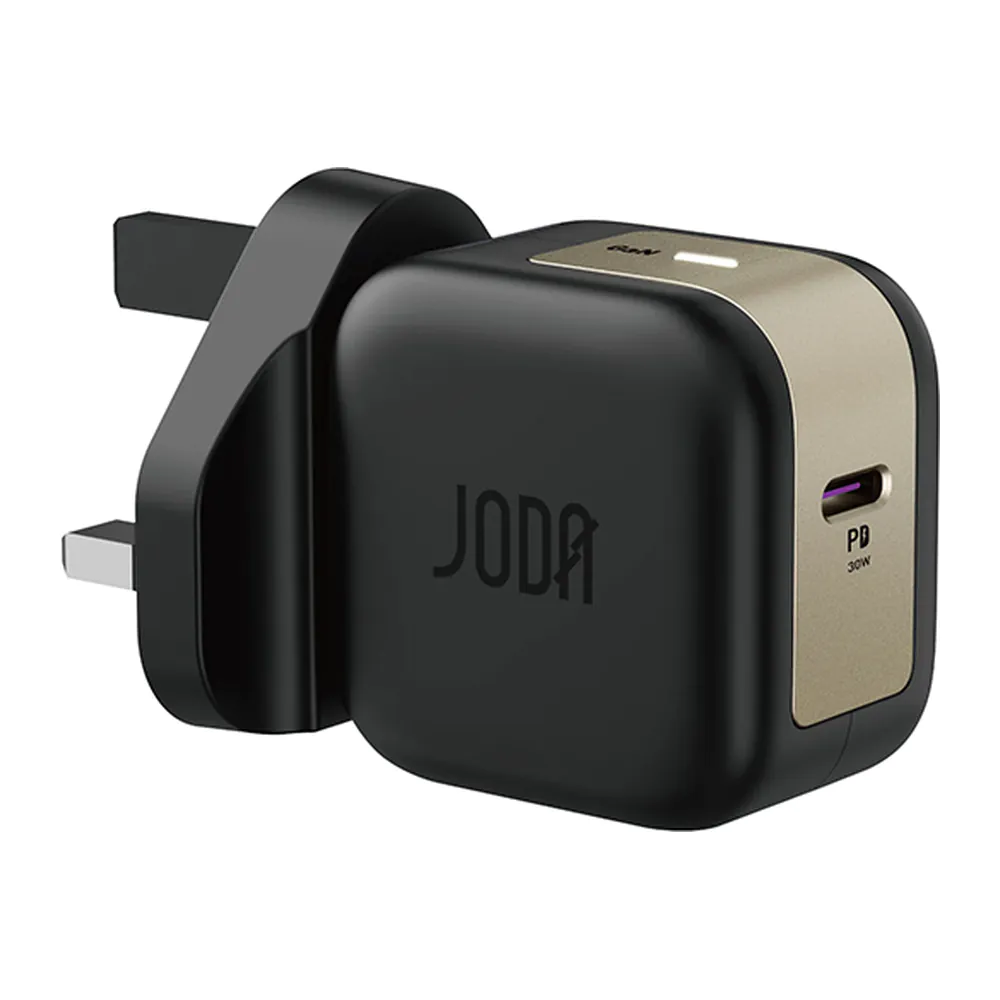 JODA – DICE شاحن حائط USB-C 30W أسود وذهبي JODA – DICE شاحن حائط USB-C 30W أسود وذهبي