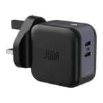 JODA – شاحن حائط GaN USB-C 50W منفذين أسود