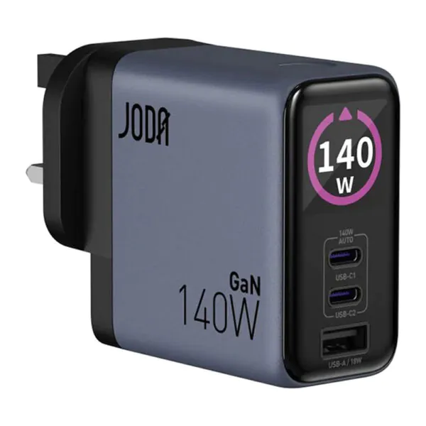 JODA VoltLux 140 – شاحن حائط GaN 140W – أزرق بنفسجي