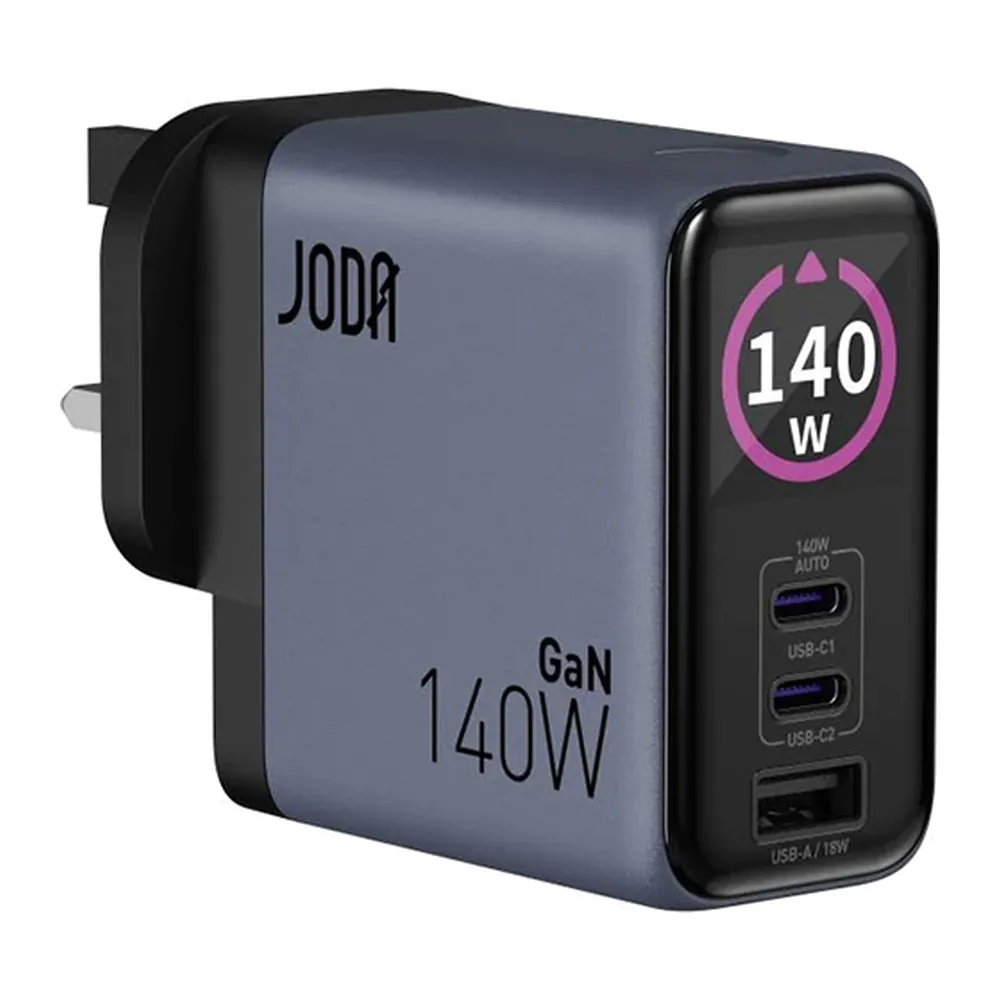JODA VoltLux 140 – شاحن حائط GaN 140W – أزرق بنفسجي JODA VoltLux 140 – شاحن حائط GaN 140W – أزرق بنفسجي