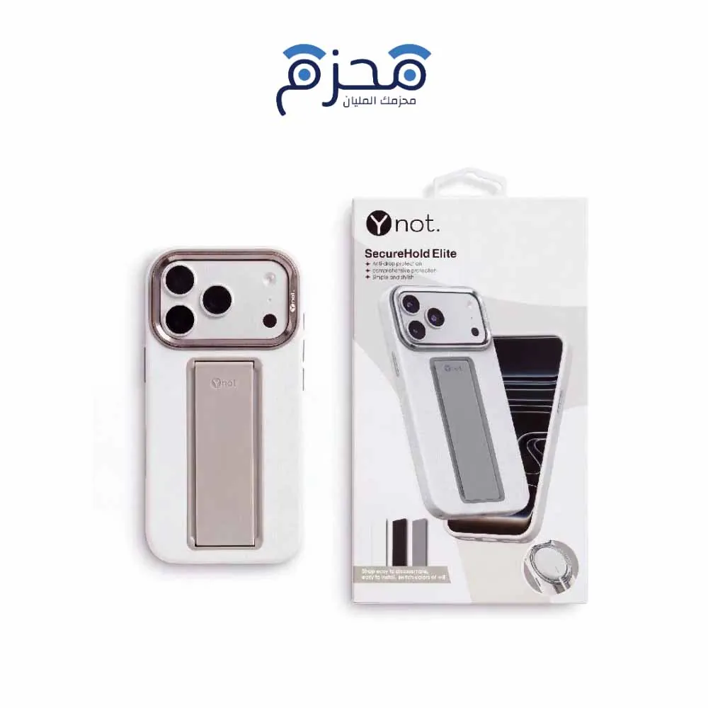 WYNAT-CASE-18PM-WHT واي نات - كفر حماية MagSafe مع مسكة قابلة للتغيير SecureHold Elite لايفون 18 برو ماكس - ابيض - الصورة 1
