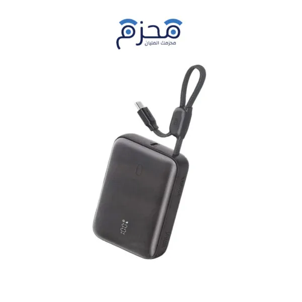 JODA Halo 10 - باور بنك 10000mAh 22.5W كابل مدمج - أسود